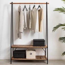 Acacia Estante Para Roupa Preto><noscript><img width=