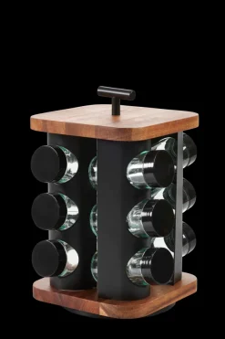 Acacia Lux Carrossel De Especiarias 12 Potes - Vir Vel Preto, Natural>CASA Clearance