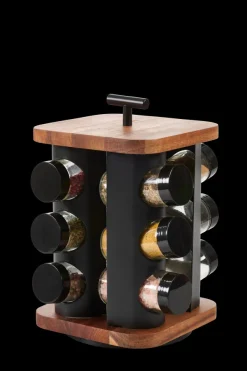 Acacia Lux Carrossel De Especiarias 12 Potes - Vir Vel Preto, Natural>CASA Clearance