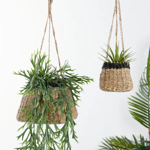 Baku Vaso De Pendurar Preto, Natural>CASA Cheap