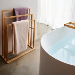 Bamboo Estante Para Toalhas Natural><noscript><img width=