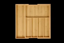 Bamboo Organizador Gaveta Extens Vel Natural><noscript><img width=