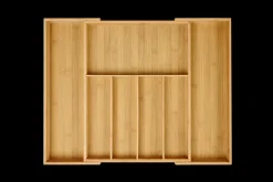 Bamboo Organizador Gaveta Extens Vel Natural><noscript><img width=