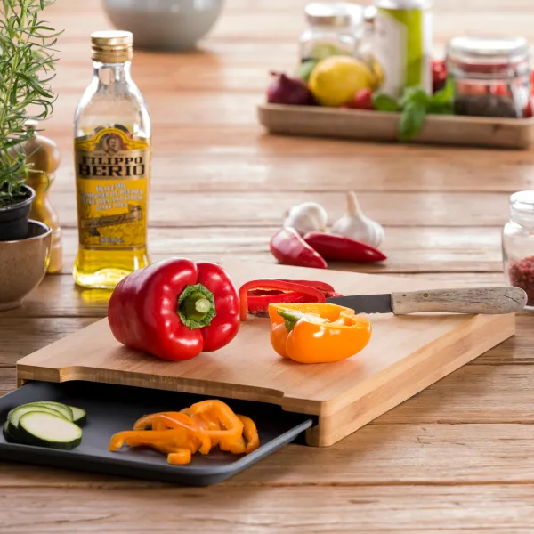 Bamboo T Bua Com Recipiente Cinzento, Natural>CASA Fashion