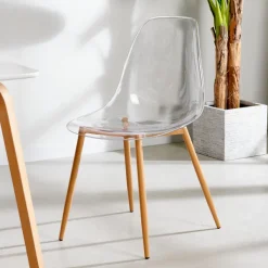 Ice Cadeira Sala De Jantar Transparente, Natural><noscript><img width=