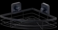 Industria Cesto Canto P/Duche Com Ventosas Preto>CASA Shop