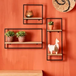 Mix&Match Estante De Parede Preto, Natural><noscript><img width=