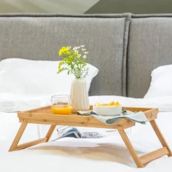 New Bamboo Mesa De Cama Natural><noscript><img width=