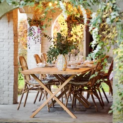 New Oak Mesa De Jantar Com Pernas Em X De Madeira>CASA Shop