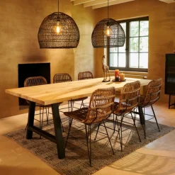 New Oak Mesa De Jantar Com Pernas Em A De Metal>CASA Flash Sale