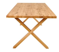 New Oak Mesa De Jantar Com Pernas Em X De Madeira>CASA Online