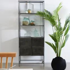 Pharma Estante De Parede Com 4 Gavetas Preto><noscript><img width=