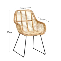 Rotan Cadeira Para Sala De Jantar Natural><noscript><img width=