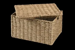 Seagrass Cesto De Arrumação L Com Tampa Natural>CASA Fashion