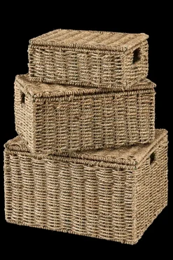 Seagrass Cesto De Arrumação M Com Tampa Natural><noscript><img width=