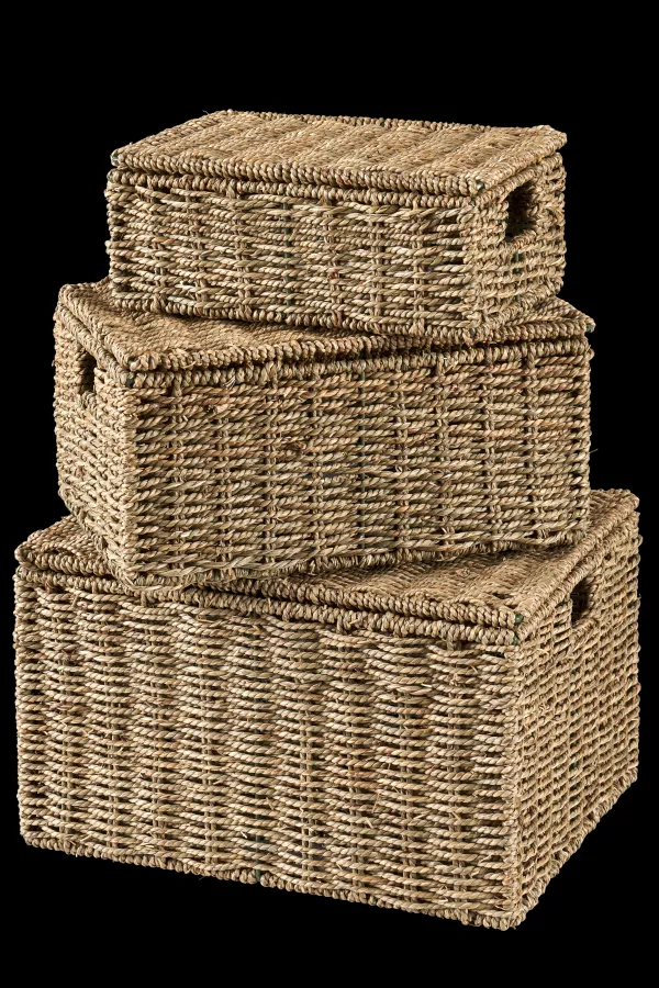 Seagrass Cesto De Arrumação S Com Tampa Natural>CASA Best Sale