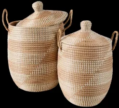 Yasmine Cesto Luxuoso Com Tampa Branco, Natural><noscript><img width=