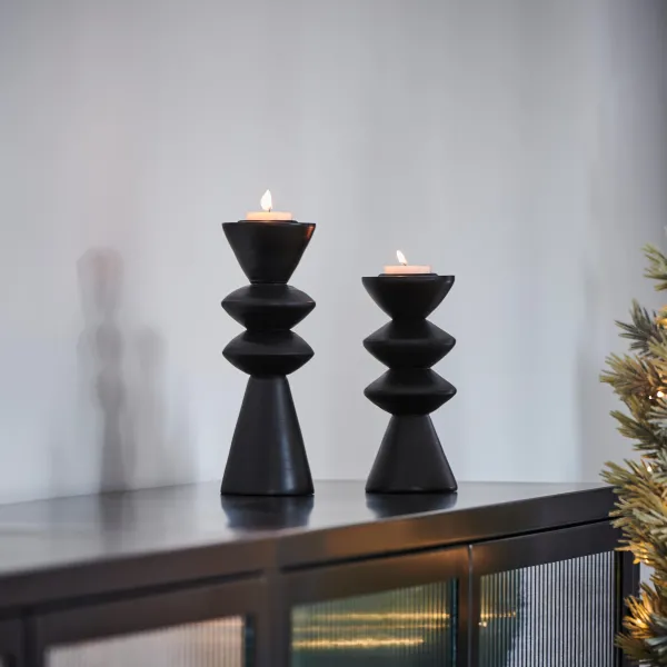 Zigzag Porta-Velas Para Lamparinas Preto>CASA Cheap